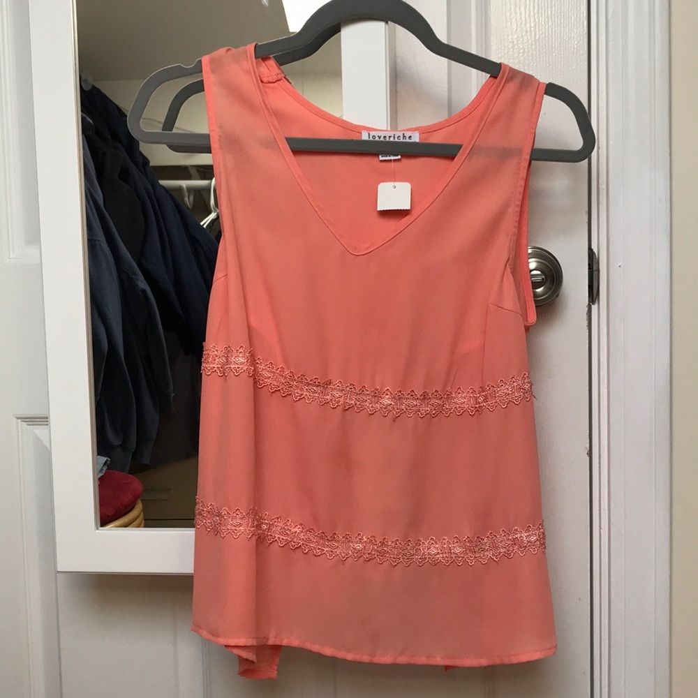 Free people orange tank top open back